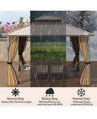 Slickblue Outdoor Hardtop Gazebo for Patio Lawn Garden Party Tent