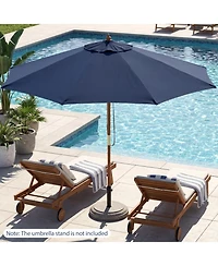Slickblue Patio Umbrella Outdoor Table Market Umbrella with 8 Sturdy Bamboo Ribs