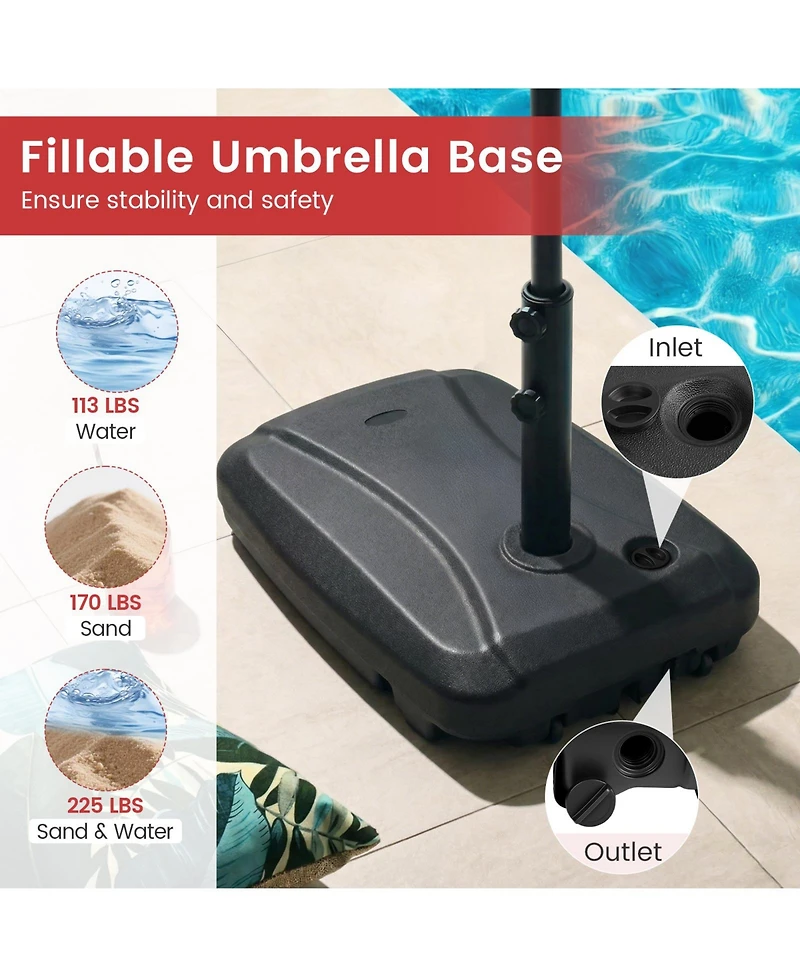 Slickblue Cantilever Patio Umbrella Base with Wheels and Crossed Base