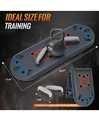 Hikeen Push Up Board - Portable Push Up Bar for Home and Travel, Multi-Functional Fitness Workout Equipment | Ideal Home Gym Equipment