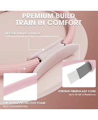 Mikolo Pilates Ring Set - 14" Magic Circle (38 lbs Resistance), 9.8" Pilates Ball, 5 Resistance Bands, and Exercise Guide Included for Home Workouts