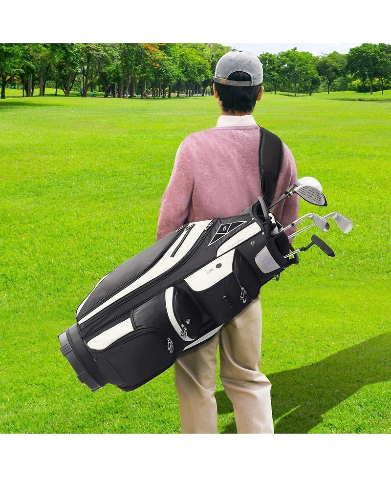 Mecale Golf Cart Bag with 14-Way Divider Top, 36" Premium Cart Bag with 13 Pockets, Handles, Dust Cover & Detachable Straps