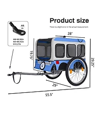 Aostirmotor Folding Dog Bike Trailer, Heavy Duty Pet Trailer for Large Dogs, All-Terrain Wheels, Spacious Design for Cycling, Jogging and Camping