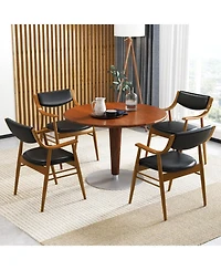 Sugift Wooden Dining Chair Set of 2 with Padded Seat and Back