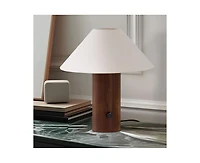 Brightech Oakley Modern Wood Led Desk Lamp with Rotary Knob