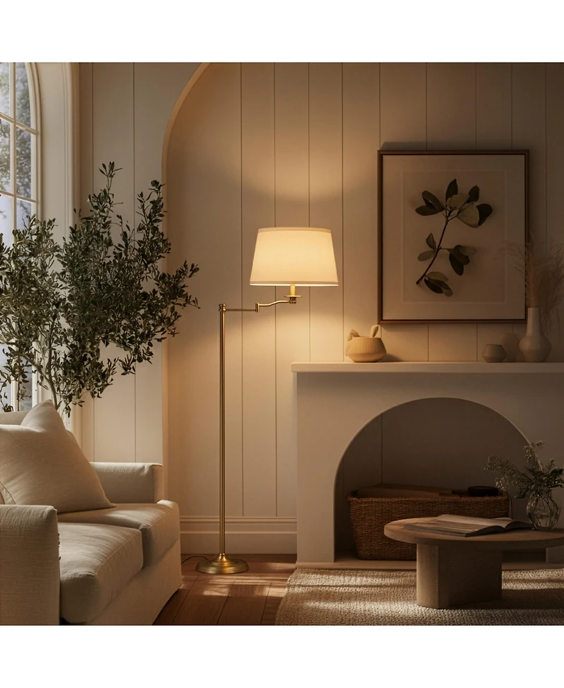 Brightech Caden Classic Led Floor Lamp with Extendable Swing Arm