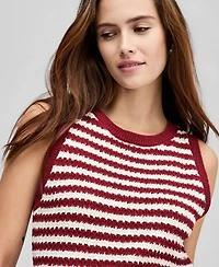And Now This Petite Open-Stitch Striped Sweater, Macy's Exclusive
