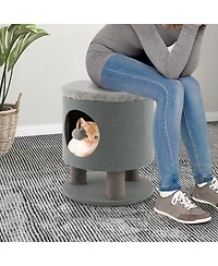 Cozito Cat Tree 3-in-1 Condo Stool with Scratching Posts Toy