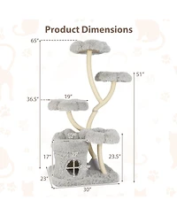 Cozito Cat Tower Freestanding with Flower Platforms and Sisal Posts
