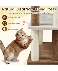 Cozito Cat Tree 28 inch 2-in-1 Pet Steps with Sisal Posts and Platforms