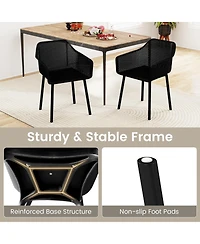 Sugift Modern Plastic Dining Chairs Set of 4 Kitchen Armchairs with Breathable Mesh Backrest