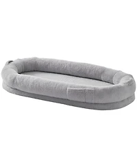 Cozito Human Dog Bed 67.7x35x9.8 in Oval Faux Rabbit Fur Cover