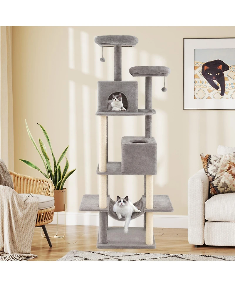 Cozito Cat Tree 84 in Large with Two Condos and Plush Perches