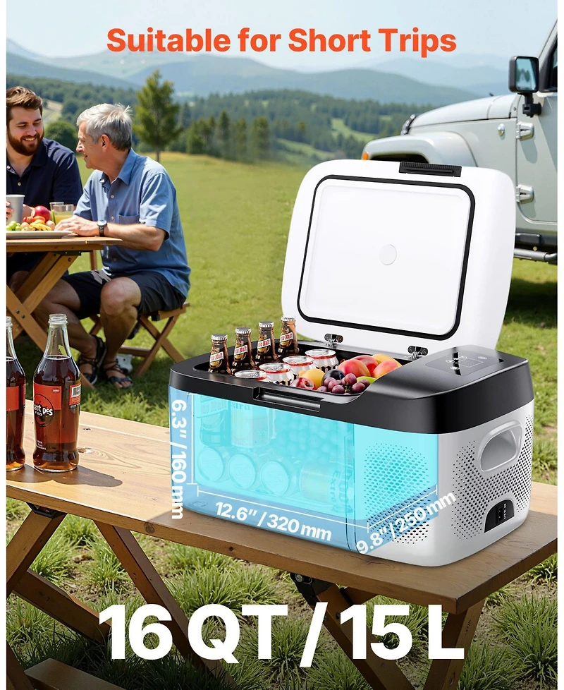 Mecale 16 Quart Portable Car Freezer with App Control 60W for Camping
