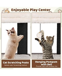 Cozito Cat Tower 64 in Wooden with Top Perch and Soft Padding