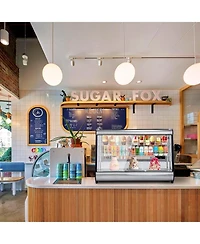 gaomon 183L Cake Refrigerated, Abs + Double-Layer Tempered Glass, Countertop Bakery Display Case for Pastries, Desserts, Beverages, Ideal for Cafe