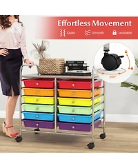 Sugift 12 Drawers Rolling Storage Cart for Home and Office