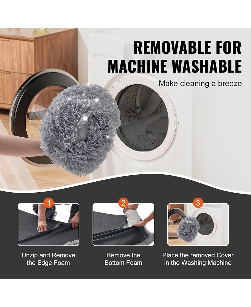 Cozito Human Dog Bed 72x48x10 in Washable Pv Velvet Foam Cover