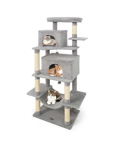 Cozito Cat Tree 70 in Tall for Indoor Cats Multi-Level Tower
