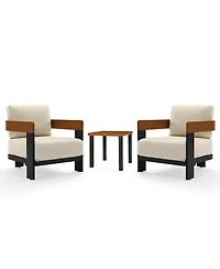 Tribesigns 2-Piece Patio Conversation Set, Patio Sofa with Removable Cushions, Outdoor Armchair with Meatl Frame & Thick Seat Cushion (No Table)