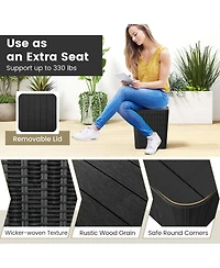 Sugift Outdoor Resin Storage Side Table with Removable Lid