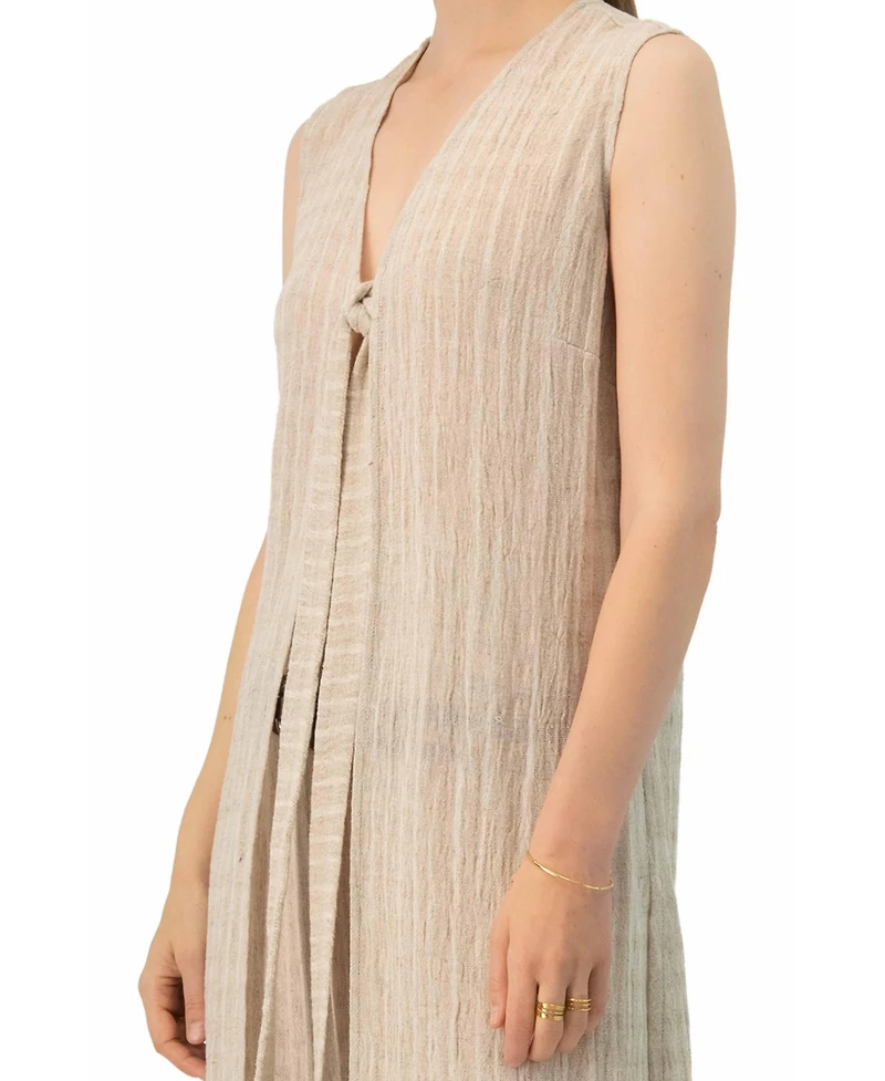 Ivonne Women's Long Light Weight Sleeveless Tunic