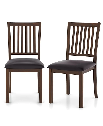 Sugift Upholstered Modern Dining Chair Set of 2 with Slanted High Backrest