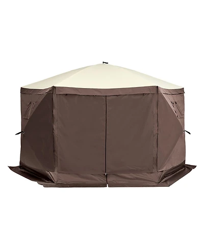 Mecale 12.5x12.5 Ft Pop Up Gazebo 6-Sided Screen Tent Mesh Windows