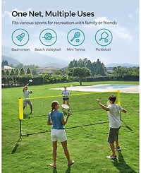 Aronkl Adjustable Height Foldable Badminton Volleyball Pickleball Tennis Net Indoor Outdoor Portable Stable Durable