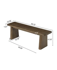 Tribesigns 55.1" Solid Wood Entryway Bench, Rustic Shoe Bench for Mudroom Hallway, End of Bed and Dining Kitchen Benches