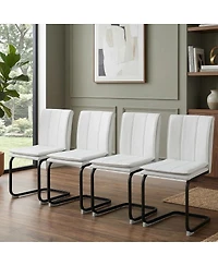 Streamdale Furniture Pu Leather Dining Chairs with Metal Legs -4 chairs.