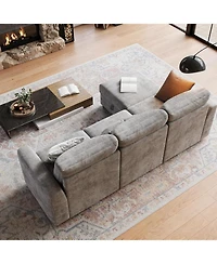 gaomon L-Shape Sectional Sofa with Storage, 108" Modular Couch, 4-Seater Bed Ottoman, Chenille Fabric Hidden Storage for Small Spaces