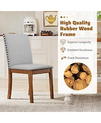 Sugift Set of 2 Upholstered Dining Chairs with Padded Seat for Living Room