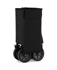 Sugift 38 Inch 400 Lbs Heavy-Duty Collapsible Wagon Cart with Adjustable Handle for Camping Garden