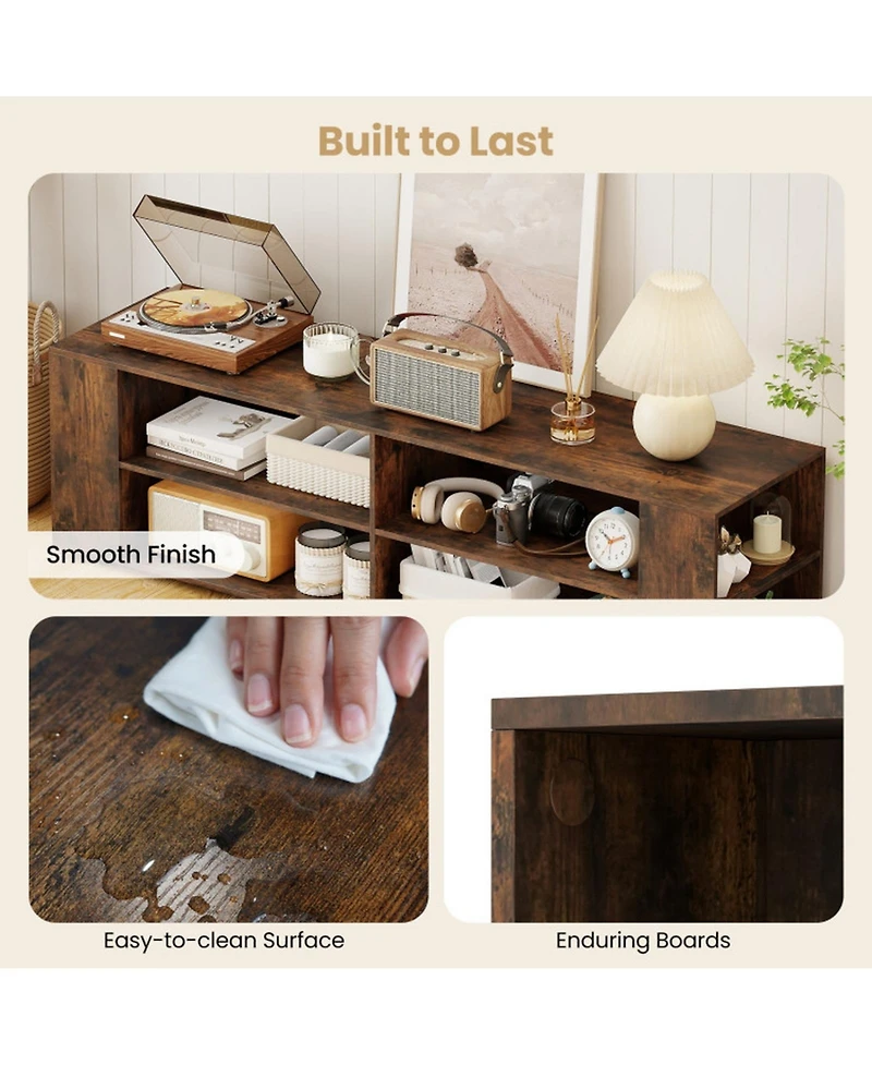 Gouun 8-Shelf Open Entertainment Center for TVs up to 65 inch