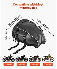Mecale 10L Motorcycle Tail Bag Waterproof with Rain Cover and Shoulder Strap