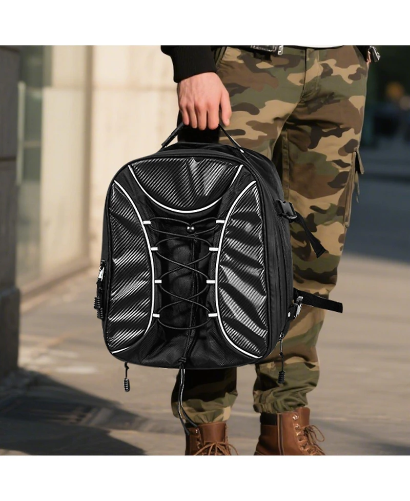 Mecale 22 to 34L Expandable Motorcycle Tail Bag with Waterproof Rain Cover