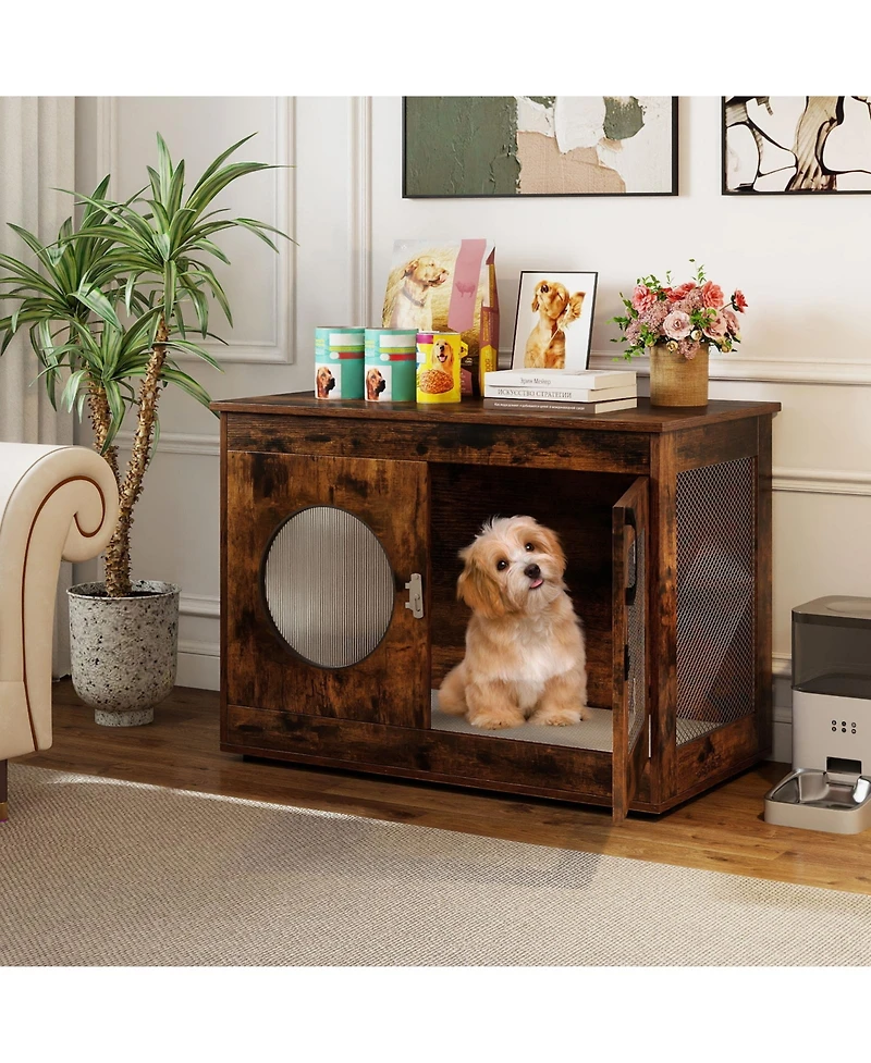 Cozito Dog Crate Furniture Style with Window and Lockable Door