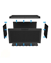 Decksplore 60 Gallon Deck Box,Rattan Grain Storage Chest,Weatherproof Patio Storage,Lockable Outdoor Box,Resin Garden Box