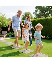Sugift Garden Stepping Stones, 4Pcs 15.5" x 15.5", Decorative Plastic Pavers