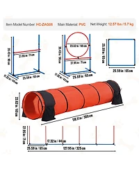 Cozito Dog Agility Training Set 5 Piece Tunnel Hurdles Weave Poles