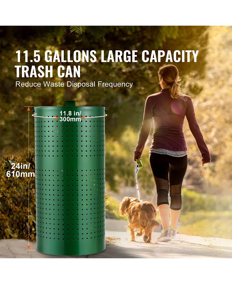 Cozito Dog Poop Trash Can 11.5 Gallon 50 Liner Bags Outdoor