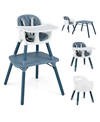 Sugift 4-in-1 Baby Convertible Toddler Table Chair Set with Pu Cushion