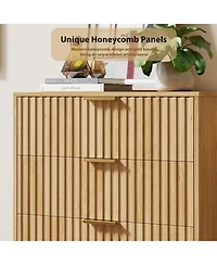 gaomon 48" Tall 5 Drawer Chest of Drawers for Bedroom, Fluted Storage Dresser with Wide Top.