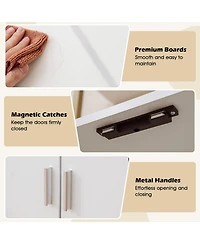 Sugift 72.5 Inch Tall Bookshelf with Cabinet Anti-Tipping Kits and Metal Frame