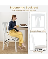 Sugift Folding Kitchen Chairs Set of 2 Upholstered Dining Chairs with Comfy Padded Seats