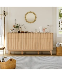 gaomon 9 Drawer Fluted Dresser, Wood Storage Cabinet and Tv Stand for Bedroom, Living Room, Entryway