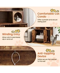 Cozito Cat Litter Box Enclosure 51 in Industrial Shelves Condo