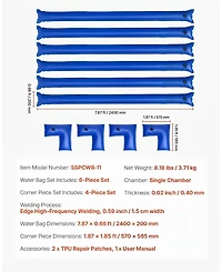 Sugift 6-Pack 8 ft Pool Cover Water Bags Leakproof Pvc for Winter Use