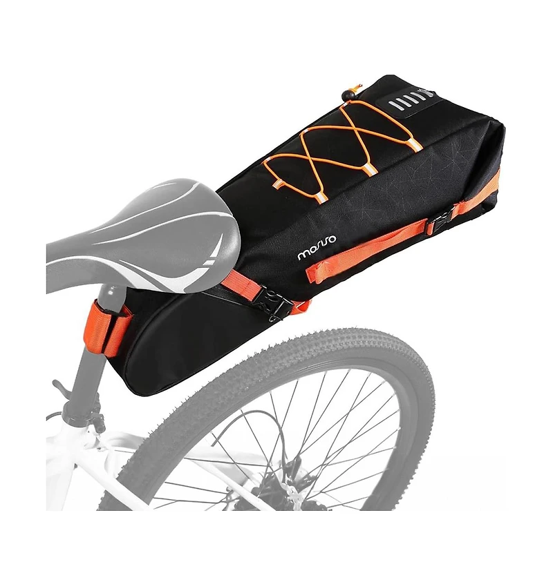 Hikeen Large Capacity Bike Seat Bag 12L Bicycle Saddle Bag Under Seat Storage with Reflective Strip for Commuting Touring Road Mountain Cycling